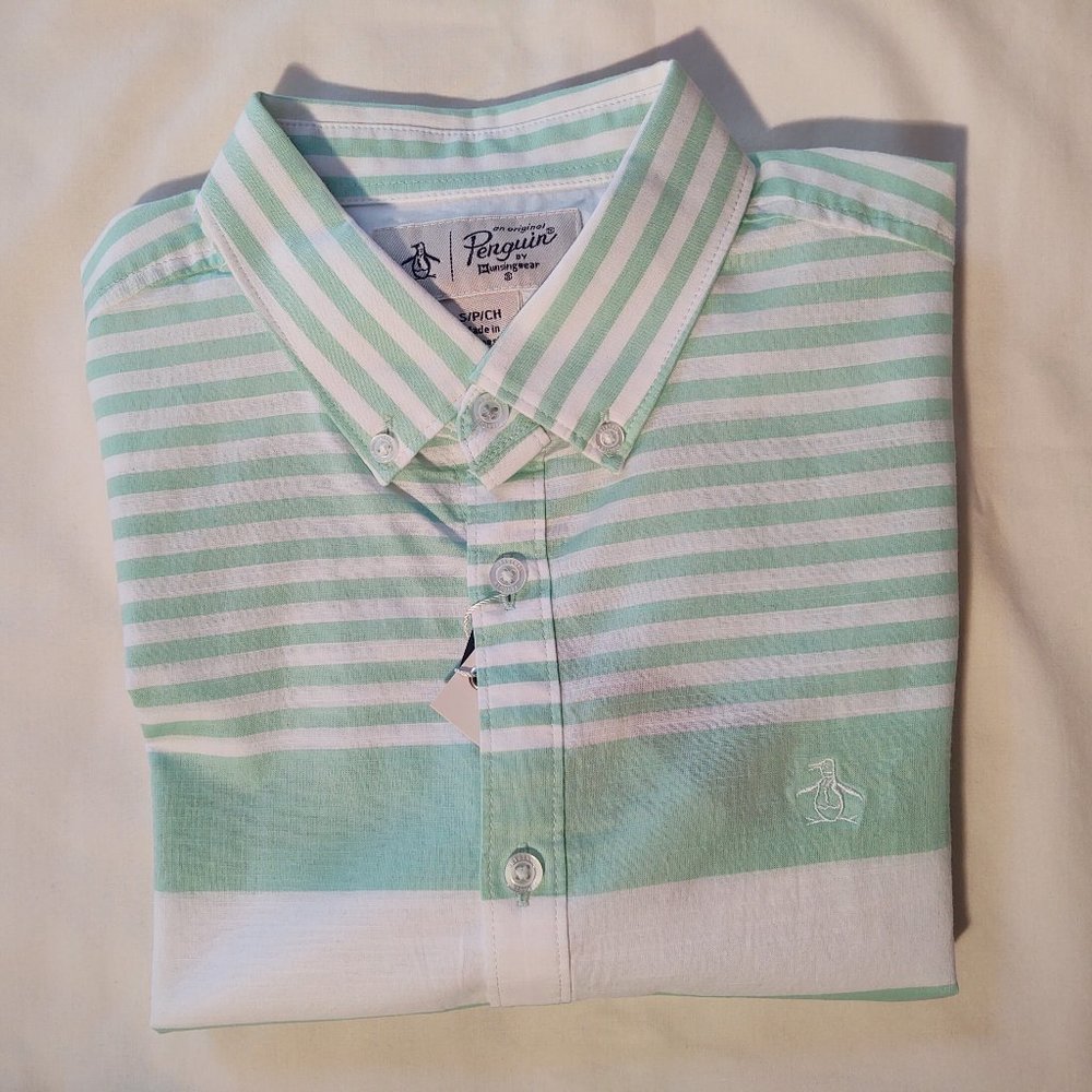 ORIGINAL PENGUIN MEN'S SHORT SLEEVE CASUAL DRESS SHIRT - SIZE SMALL